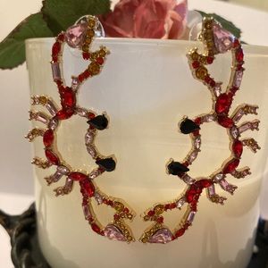 Crab Rhinestone Earrings